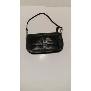 Vintage Wilson Leather Wristlet Wallet Black Genuine Leather Zip Top w/ Mirror